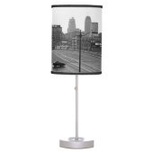Downtown Kansas City, Missouri Black & White Photo Table Lamp (Front)