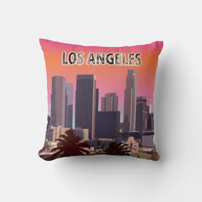 Downtown L.A. Throw Pillow (Front)