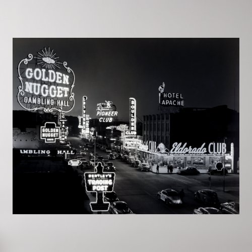 DOWNTOWN LAS VEGAS c 1947 Poster