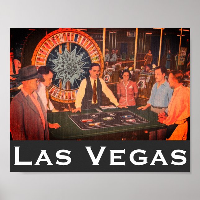Downtown Las Vegas, Nevada Vintage Casino Poster (Front)