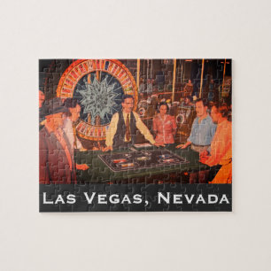 Downtown Las Vegas, Nevada Vintage Casino Scene Jigsaw Puzzle