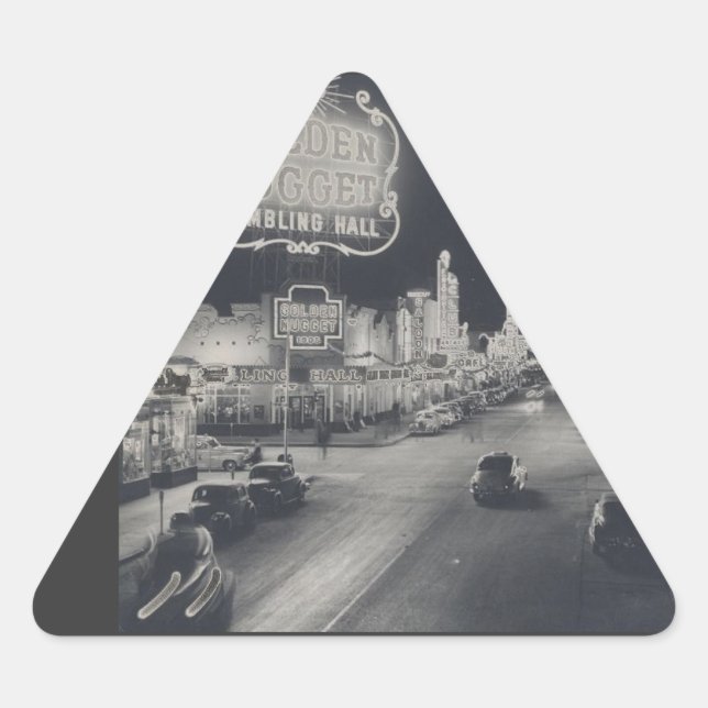 Downtown Las Vegas Retro Triangle Sticker (Front)