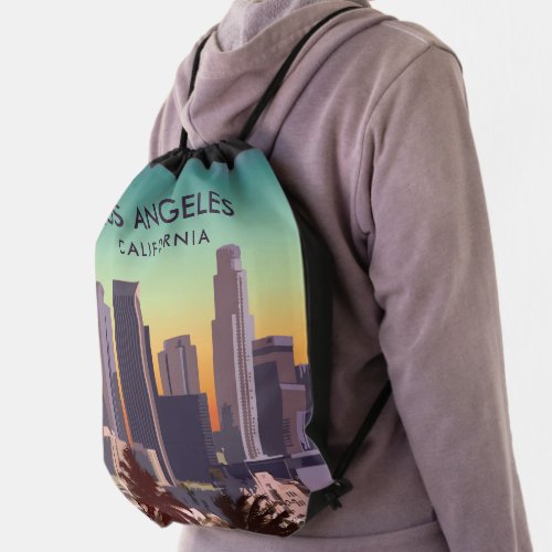 Downtown Los Angeles CA Drawstring Bag