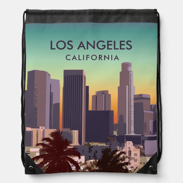 Downtown Los Angeles, CA Drawstring Bag (Front)