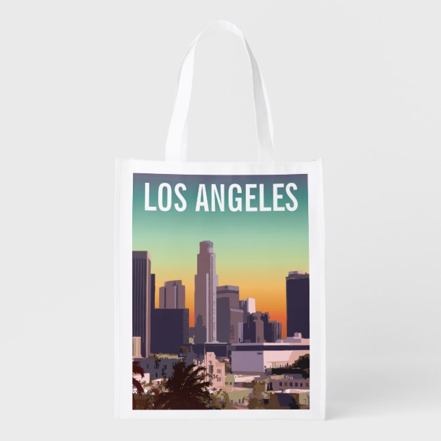 Downtown Los Angeles - Customizable Image Grocery Bag (Front)