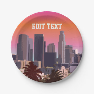Downtown Los Angeles - Customizable Image Paper Plates