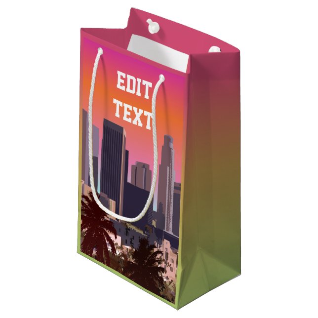Downtown Los Angeles - Customizable Image Small Gift Bag (Front Angled)