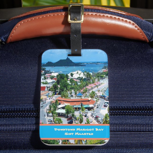 Downtown  Marigot Bay, Sint Maarten  Luggage Tag (Front Insitu 2)
