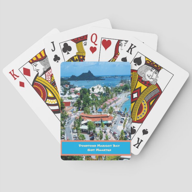Downtown  Marigot Bay, Sint Maarten  Poker Cards (Back)