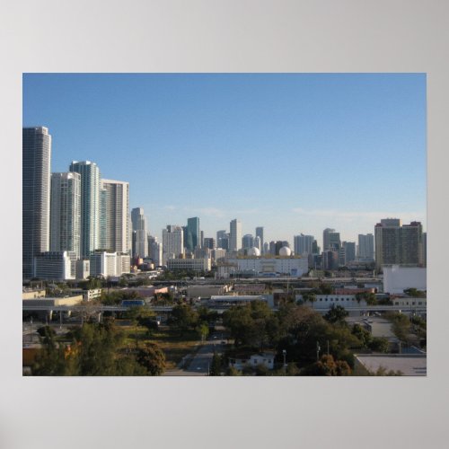 Downtown Miami Skyline Poster
