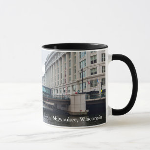 downtown milwaukee riverfront and architecture mug