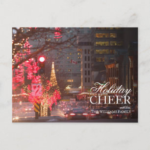 Downtown Montreal at Christmastime Holiday Postcard