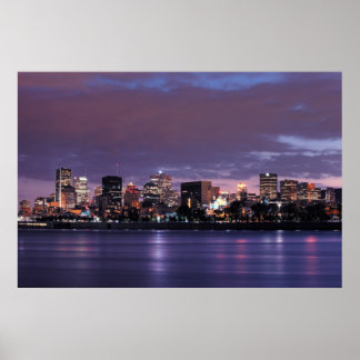 Downtown Montreal at night Poster