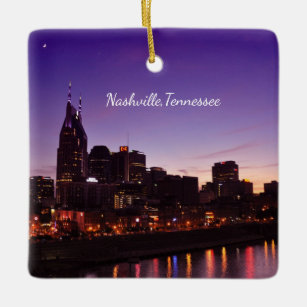 Downtown Nashville, Tennessee - Ceramic Ornament