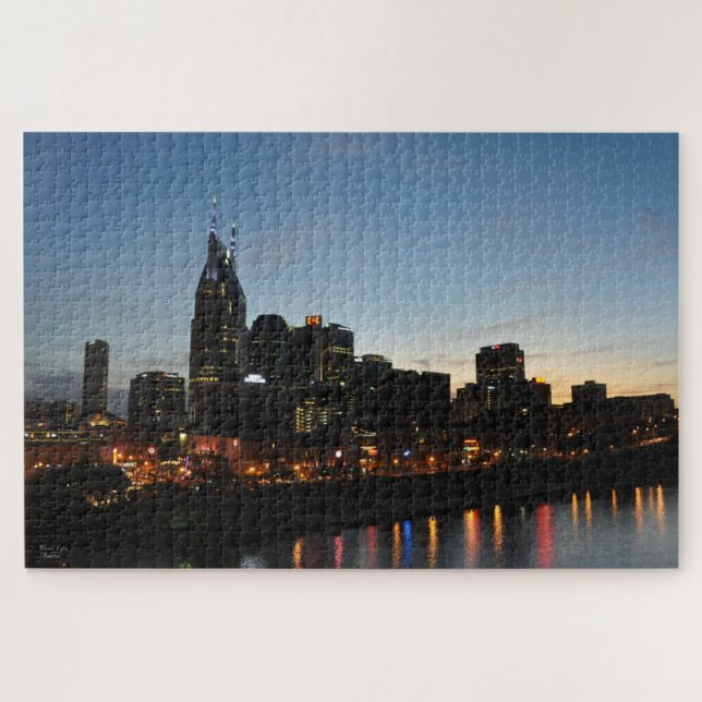Downtown Nashville,TN Over Looking River - Puzzle (Horizontal)
