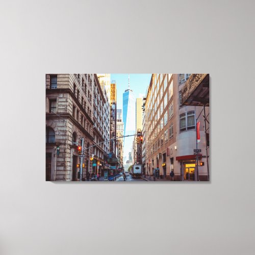Downtown New York View of World Trade Center Canvas Print