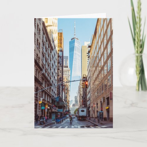 Downtown New York View of World Trade Center Card