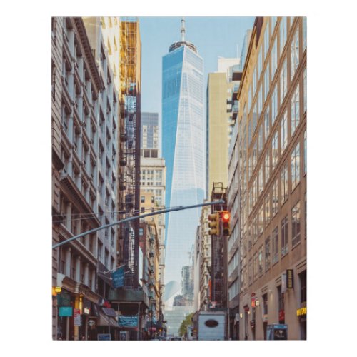Downtown New York View of World Trade Center Faux Canvas Print
