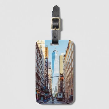 Downtown New York View Of World Trade Center Luggage Tag by iconicnewyork at Zazzle
