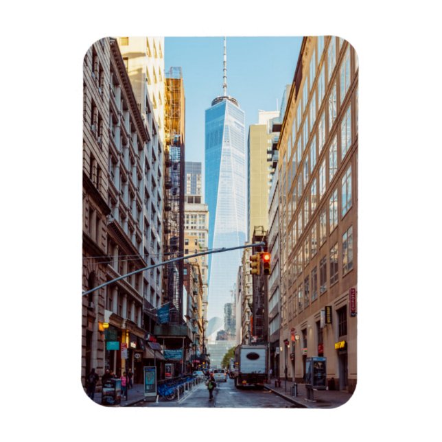 Downtown New York View of World Trade Center Magnet (Vertical)