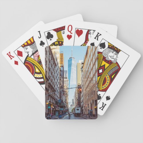 Downtown New York View of World Trade Center Playing Cards