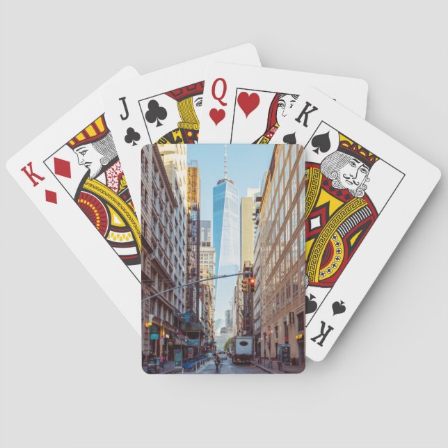 Downtown New York View of World Trade Center Poker Cards (Back)