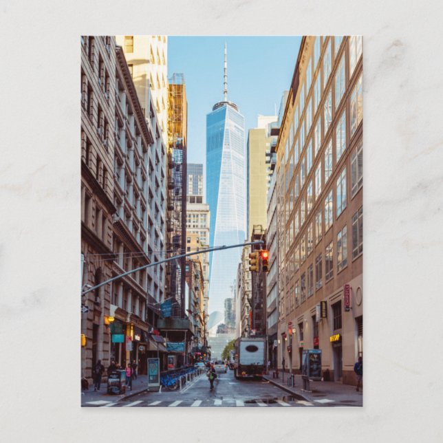 Downtown New York View of World Trade Center Postcard (Front)