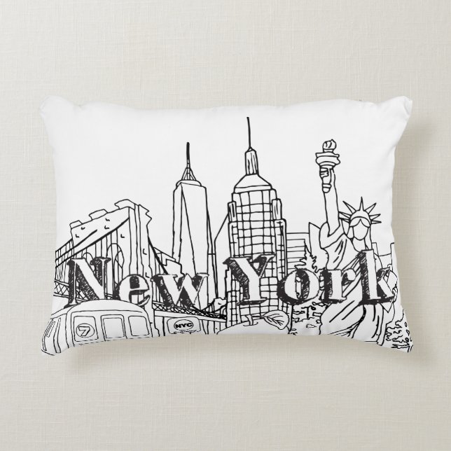 Downtown NYE New York Vacation Souvenirs NYC Gift  Accent Pillow (Front)