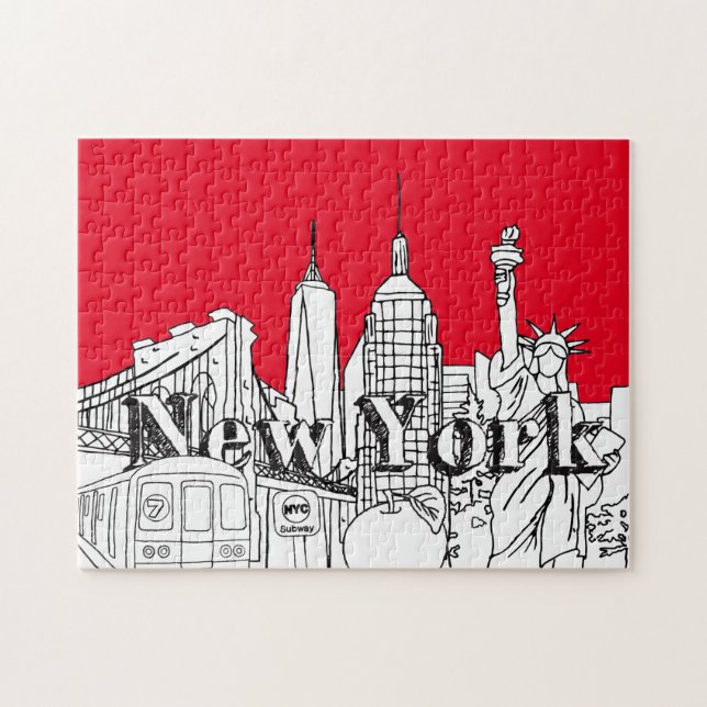 Downtown NYE New York Vacation Souvenirs NYC Gift Jigsaw Puzzle (Horizontal)