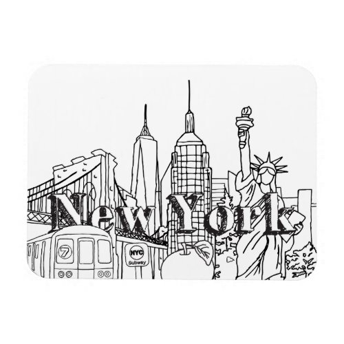 Downtown NYE New York Vacation Souvenirs NYC Gift  Magnet