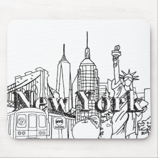 Downtown NYE New York Vacation Souvenirs NYC Gift Mouse Pad