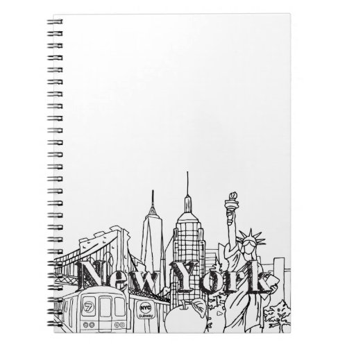 Downtown NYE New York Vacation Souvenirs NYC Gift Notebook