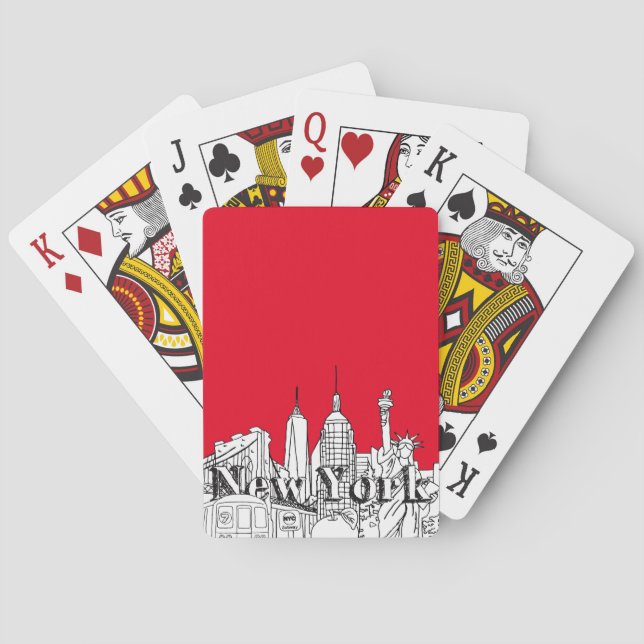 Downtown NYE New York Vacation Souvenirs NYC Gift Poker Cards (Back)