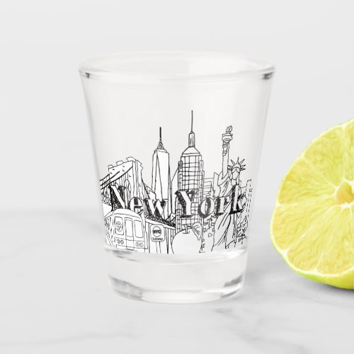 Downtown NYE New York Vacation Souvenirs NYC Gift  Shot Glass