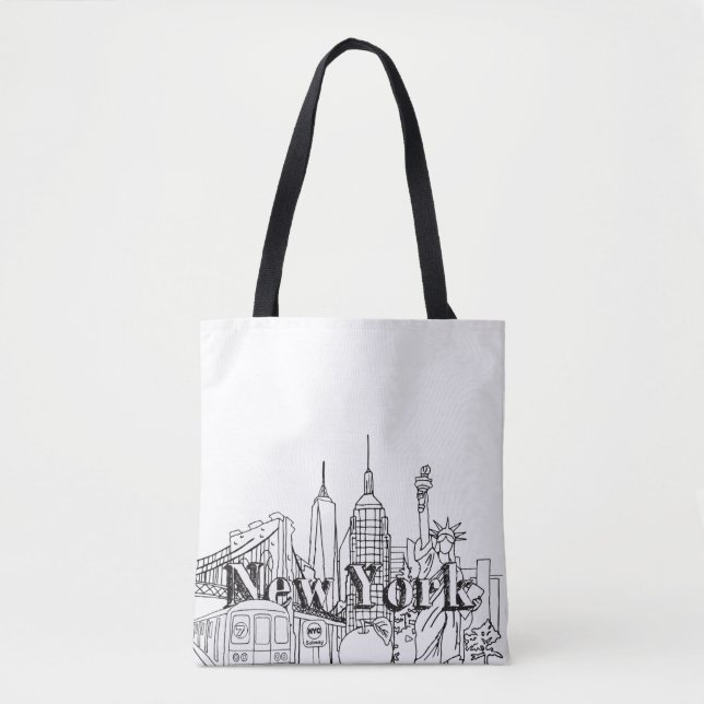 Downtown NYE New York Vacation Souvenirs NYC Gift Tote Bag (Front)