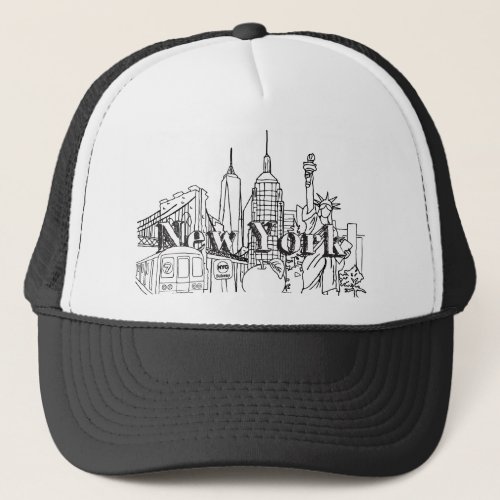 Downtown NYE New York Vacation Souvenirs NYC Gift Trucker Hat