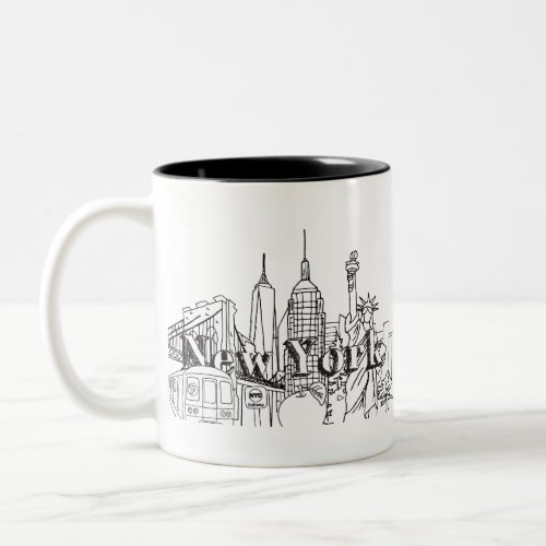 Downtown NYE New York Vacation Souvenirs NYC Gift Two_Tone Coffee Mug