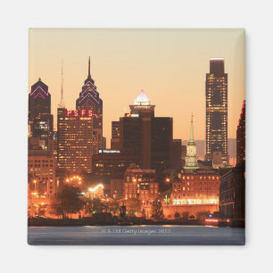 Downtown Philadelphia, Pennsylvania at sunset Magnet