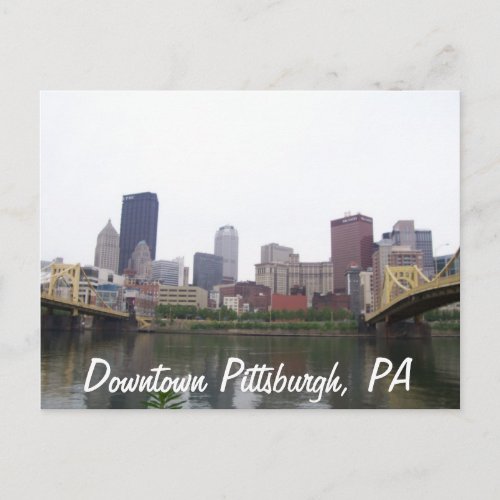 Downtown Pittsburgh PA Postcard