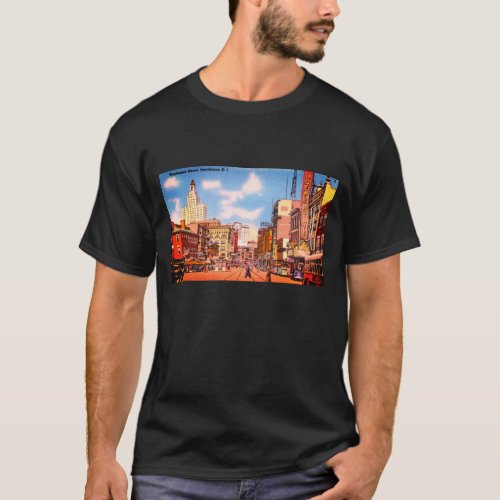 Downtown Providence RI Vintage Photo T_Shirt