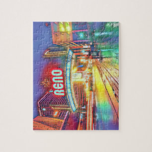 Downtown Reno Nevada Virginia Street Jigsaw Puzzle