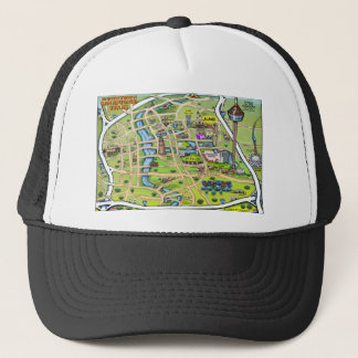 Downtown San Antonio Cartoon Map Trucker Hat