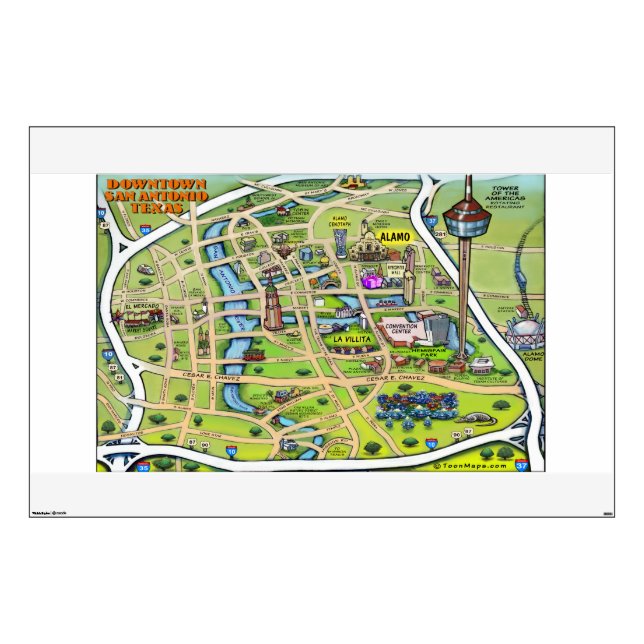 Downtown San Antonio Texas Wall Decal (Front)
