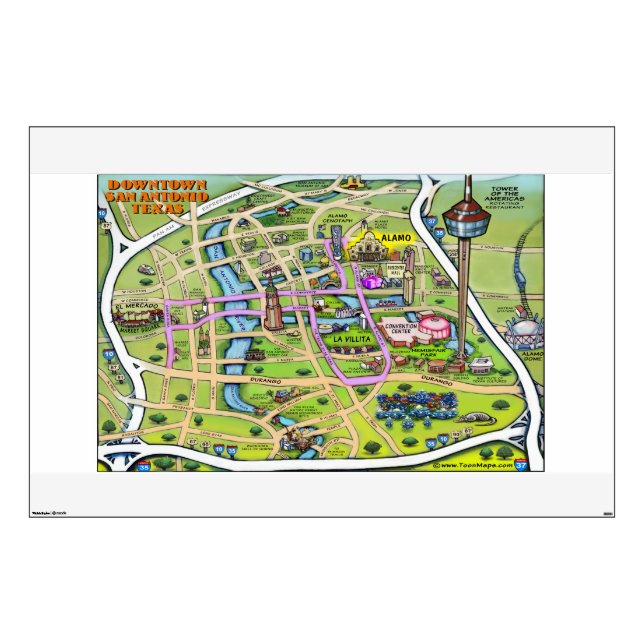 Downtown San Antonio Wall Decal (Front)