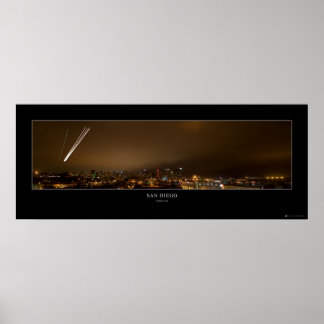 Downtown San Diego Night Panorama Poster