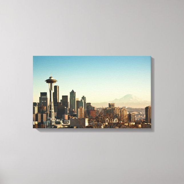 Downtown Seattle skyline and Space Needle Canvas Print (Front)