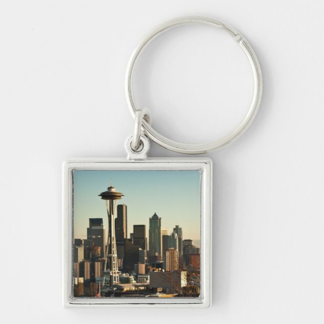 Downtown Seattle skyline and Space Needle Keychain (Front)