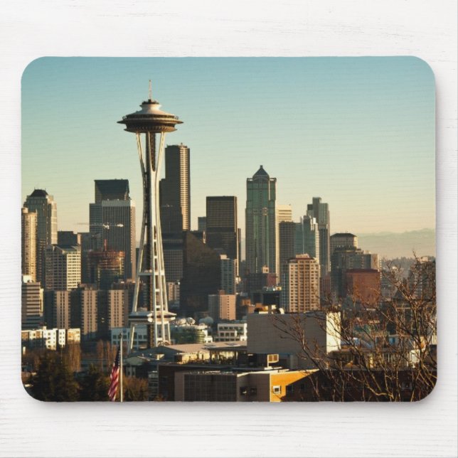 Downtown Seattle skyline and Space Needle Mouse Pad (Front)