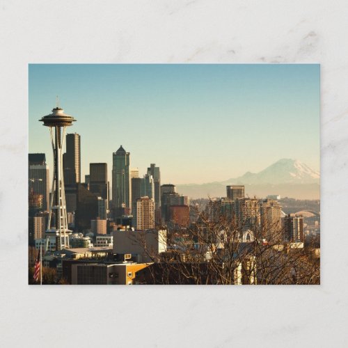 Downtown Seattle skyline and Space Needle Postcard