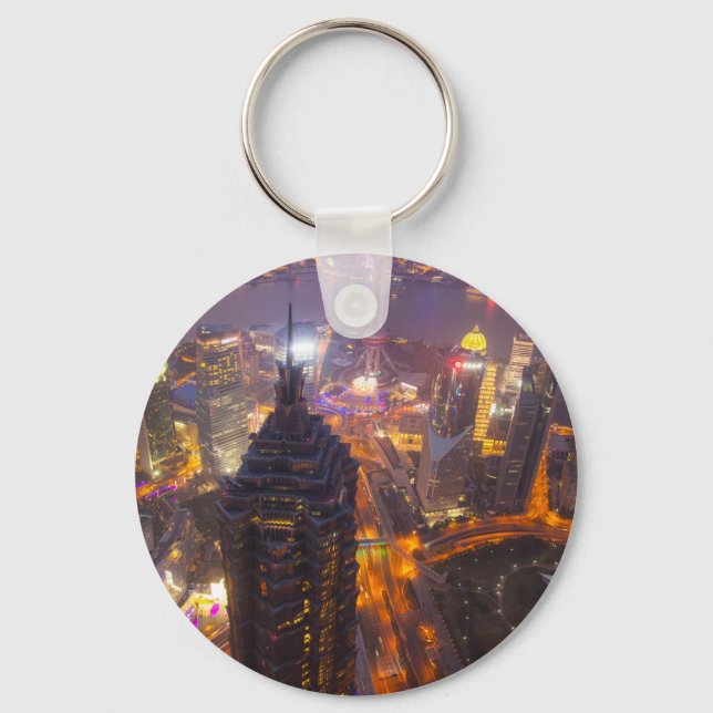 Downtown Shanghai City Keychain (Front)